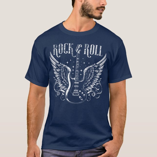 Rock Roll Gitarr pojke T Shirt (Framsida)