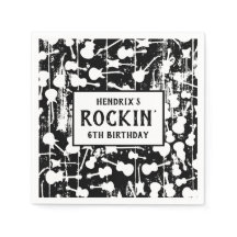 Rock & Roll Guitar Birthday Party Napkins
