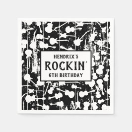Rock & Roll Guitar Birthday Party Napkins Pappersservett