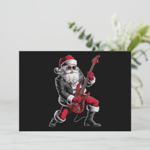Rock & Roll jul tomte gitarrspelare Julkort