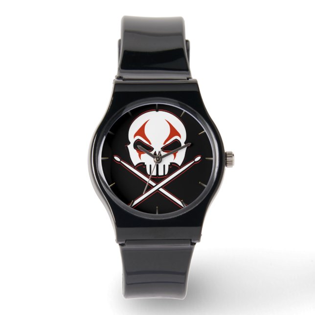 Rock & Roll Klocka Heavy Metal Trummis Armbandsur (Framsida)