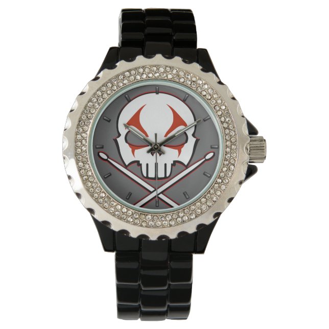 Rock & Roll Klocka Heavy Metal Trummis Armbandsur (Framsida)