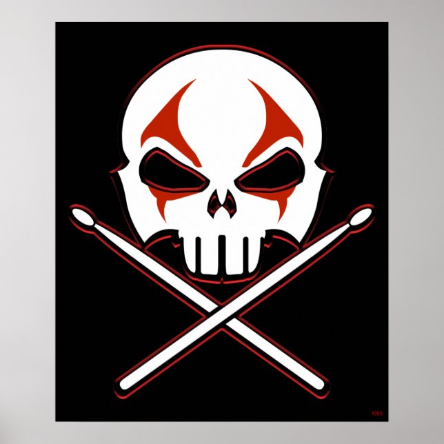 Rock & Roll Poster Heavy Metal Drummer Poster Sm (Framsidan)