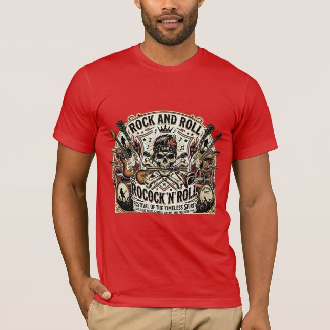 Rock & Roll Revival | Skull & Strings Festival T-s T Shirt (Framsida)