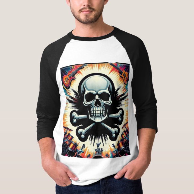 Rock & Roll Skull Festival T Shirt (Framsida)