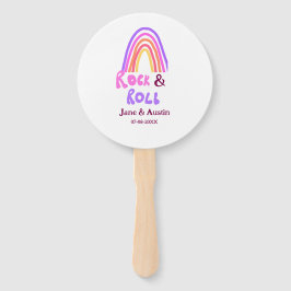 Rock & roll wedding add couple name retro rainbow 