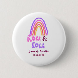 Rock & roll wedding add couple name retro rainbow  knapp