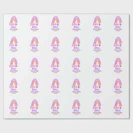 Rock & roll wedding add couple name retro rainbow  presentpapper