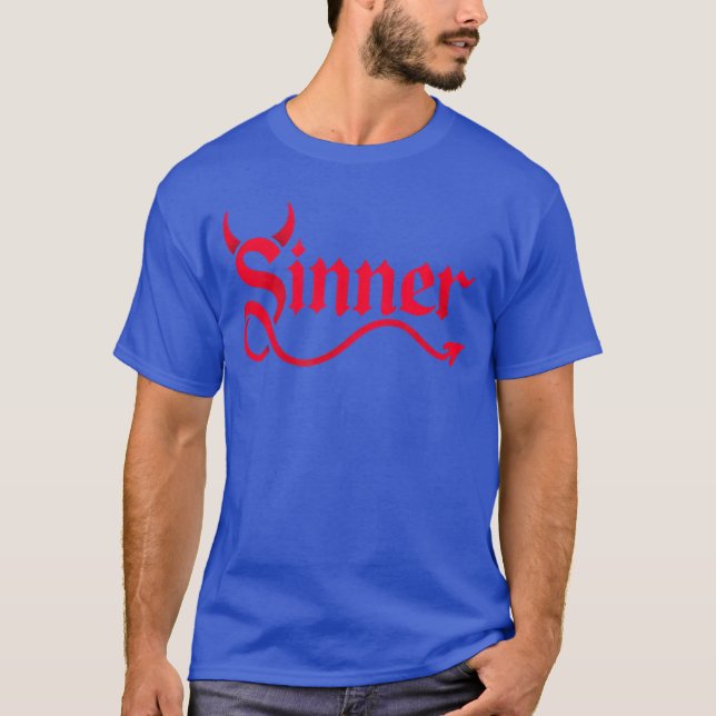 Rock Sinner Devil Hornsail Ateist Stolthet vän T Shirt (Framsida)