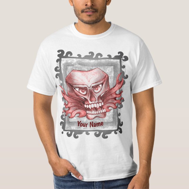 Rock Skalle  T Shirt (Framsida)