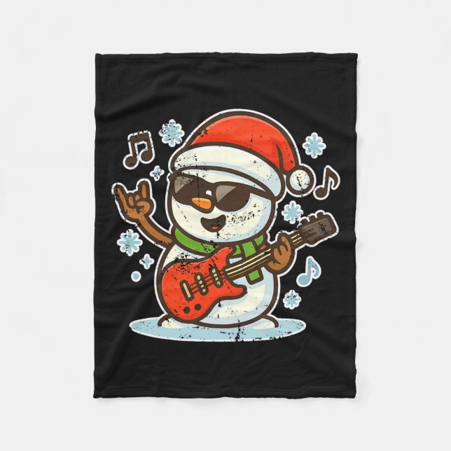 Rock Snowman With Guitar Premium Tri-blend  Fleecefilt (Framsidan)