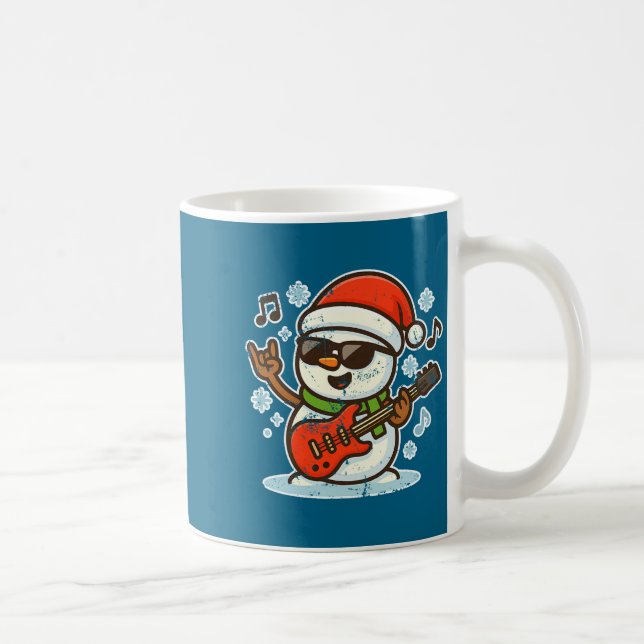 Rock Snowman With Guitar Premium Tri-blend  Kaffemugg (Höger)
