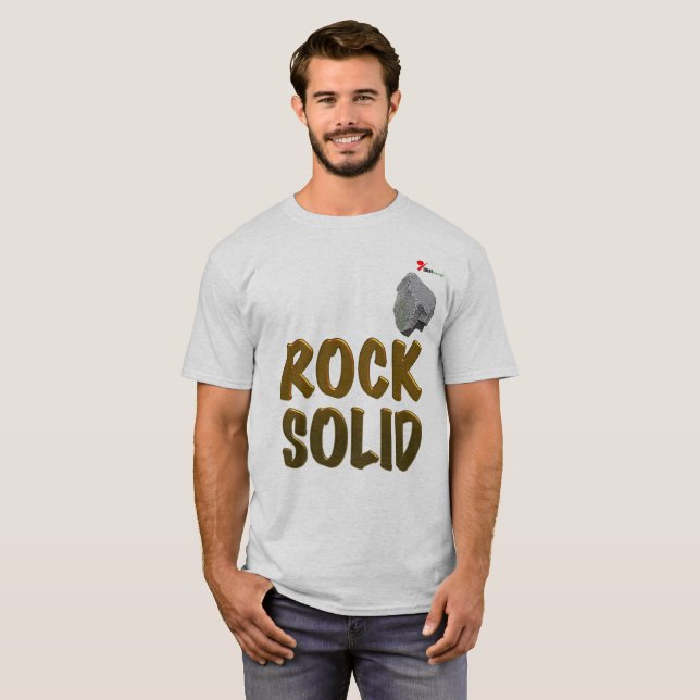 "Rock Solid" T-shirt | Motiverande guldbokstäver & (Hel framsida)