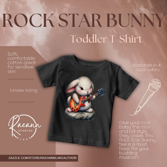 Rock Star Bunny Spädbarn T-Shirt (Skapare uppladdad)