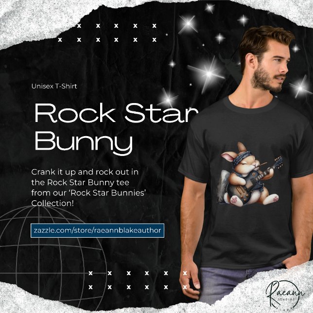 Rock Star Bunny Unisex T-Shirt (Skapare uppladdad)