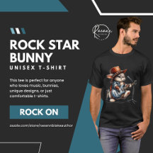Rock Star Bunny Unisex T-Shirt
