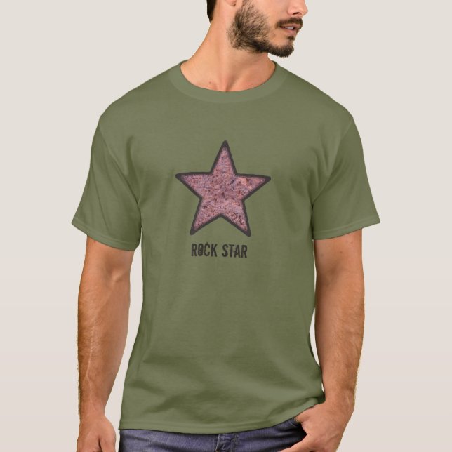 Rock Star Cool Rock-struktur med anpassad text T-shirt (Framsida)