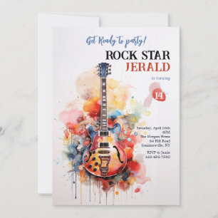 Rock Star Elgitarr Inbjudan