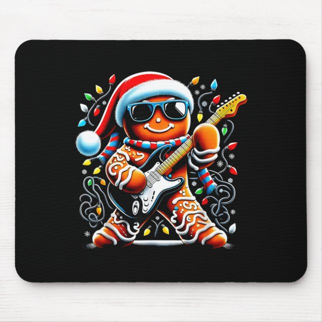 Rock Star Gingerbread Christmas Guitar Lights Men  Musmatta (Framsidan)