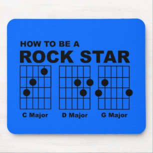 Rock Star Gitarr Ackord Rolig Musmatta Humor