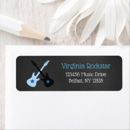 Rock Star Gitarr Anpassade Adressetiketter Returadress Etikett