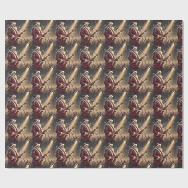 Rock Star Santa Inpackningspapper Presentpapper (Platt)
