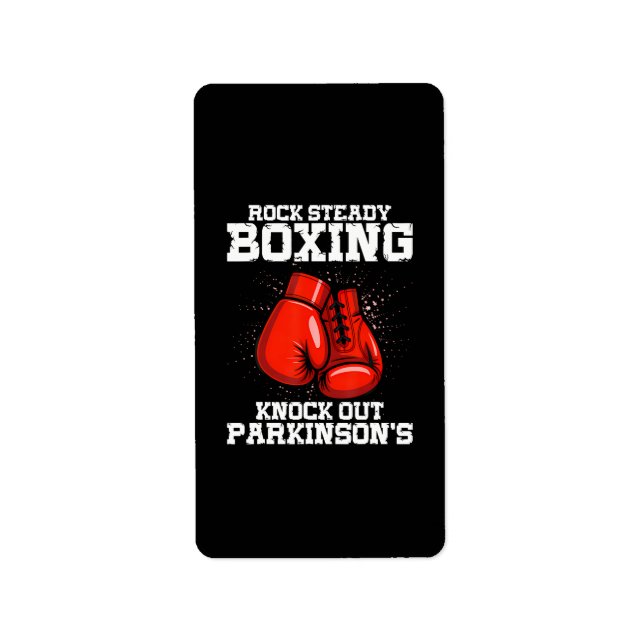 Rock Steady Boxing Knock Out Parkinsons sjukdom  Adressetikett (Framsidan)