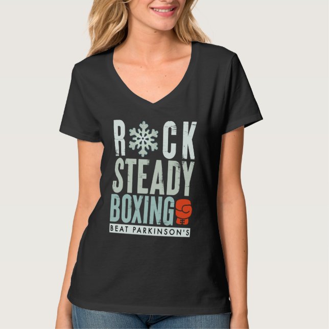 Rock Steady Boxing Parkinson's Winter Edition T Shirt (Framsida)