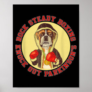 Rock Steady Boxning Parkinsons - Boxerhund med Röd Poster