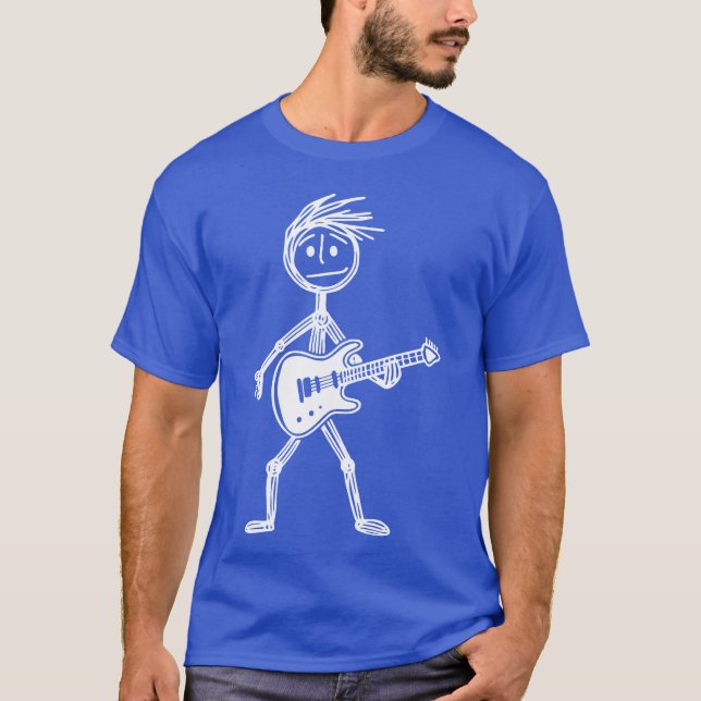 Rock Stickman Guitarist gift T Shirt (Framsida)