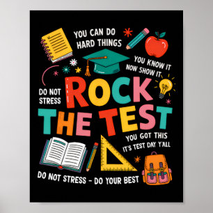Rock Testet Roligt Provdag Lärare Elev Te Poster