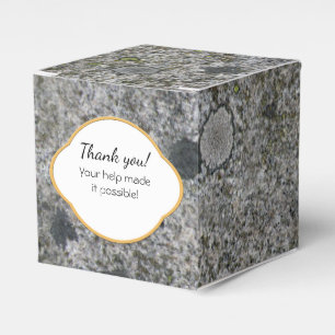 Rock Texture Gray Granite med Moss all Text Presentaskar