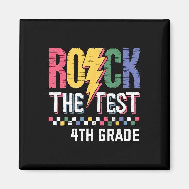Rock The Test 4:e klass testdag lärare elev Magnet (Framsidan)