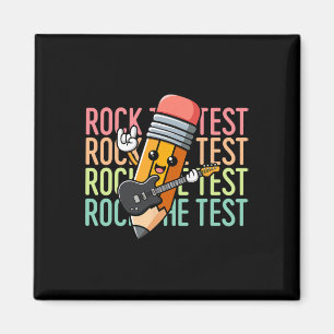 Rock The Test Day Lärare Testdag Motiverande Magnet