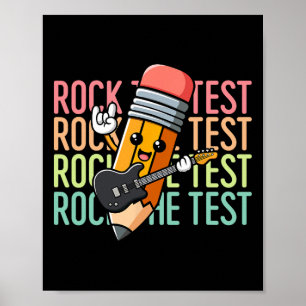 Rock The Test Day Lärare Testdag Motiverande Poster