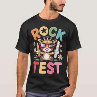 Rock The Test Day Rolig Giraff Examensdag T Shirt