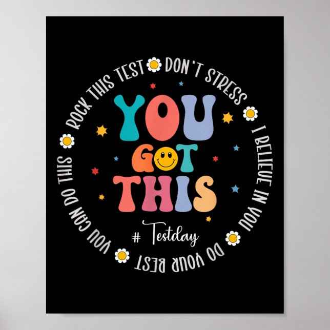 Rock The Test Teacher Testing Day Motivational Tes Poster (Framsidan)