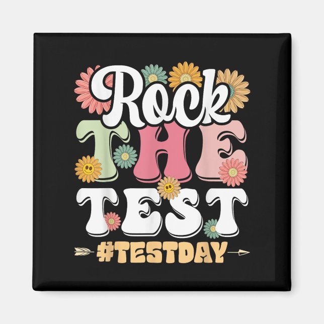 Rock The Test Testing Day Groovy Motivational Teac Magnet (Framsidan)