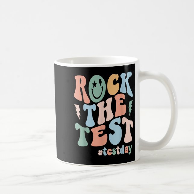 Rock The Test Testing Day Retro Motivational Teach Kaffemugg (Höger)