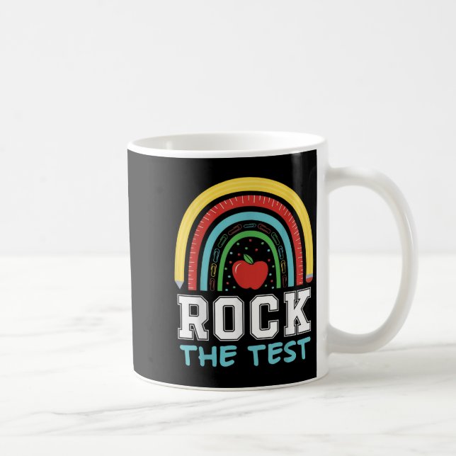 Rock The Test Testing Day Retro Motivational Teach Kaffemugg (Höger)