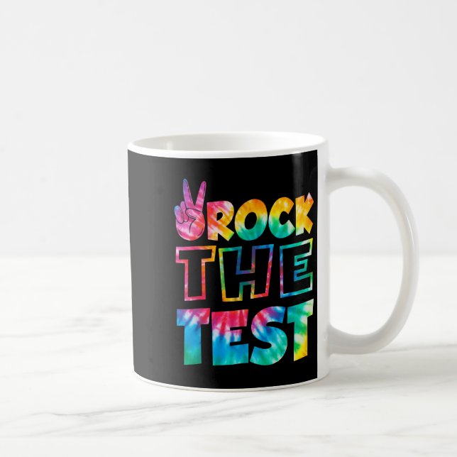 Rock The Test Testing Day Retro Motivational Teach Kaffemugg (Höger)