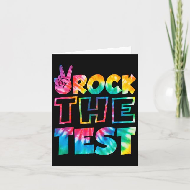 Rock The Test Testing Day Retro Motivational Teach Kort (Framsida)