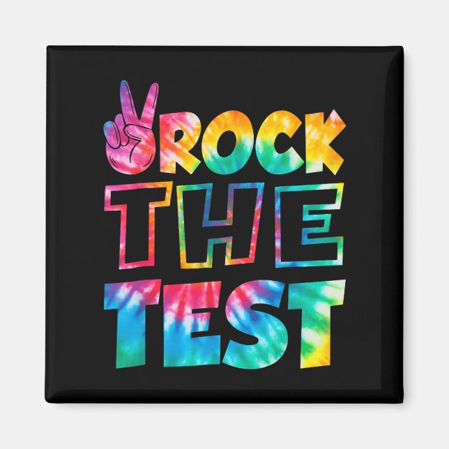 Rock The Test Testing Day Retro Motivational Teach Magnet (Framsidan)