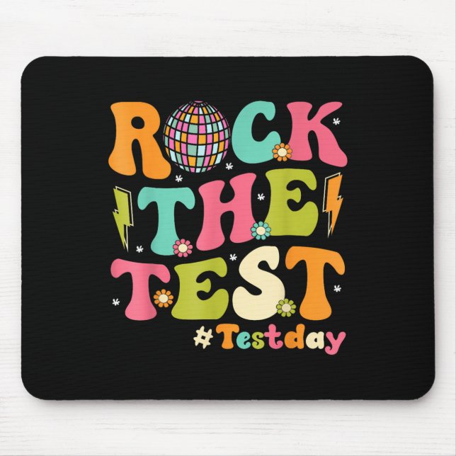 Rock The Test Testing Day Retro Motivational Teach Musmatta (Framsidan)