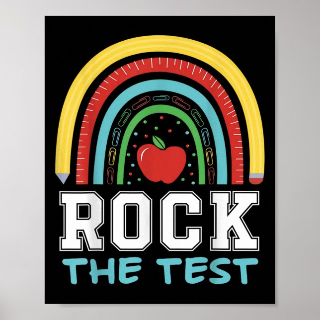 Rock The Test Testing Day Retro Motivational Teach Poster (Framsidan)