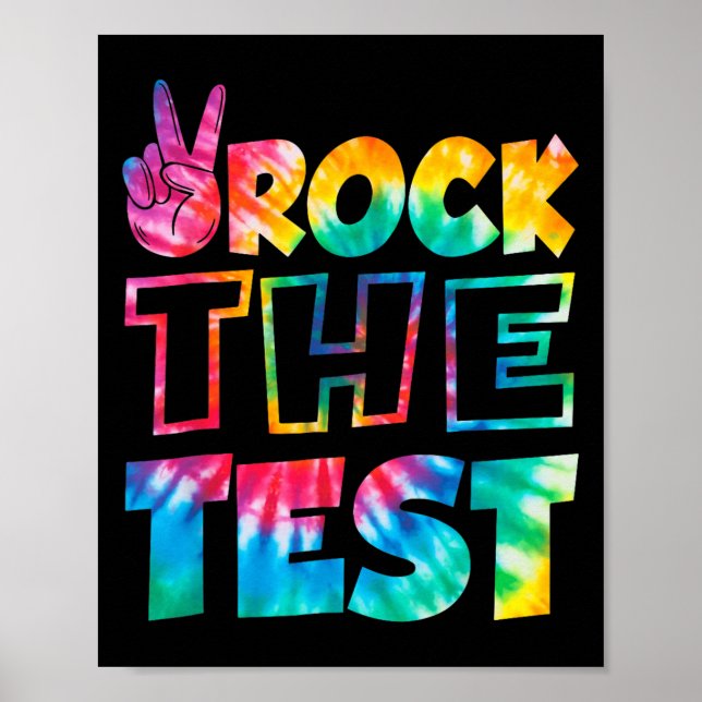 Rock The Test Testing Day Retro Motivational Teach Poster (Framsidan)