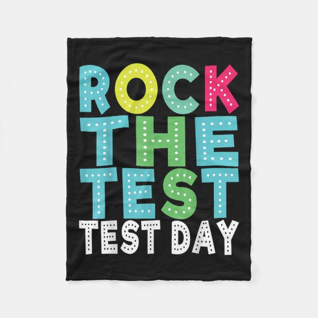Rock The Test Testing Day Staar Motivational Teach Fleecefilt (Framsidan)