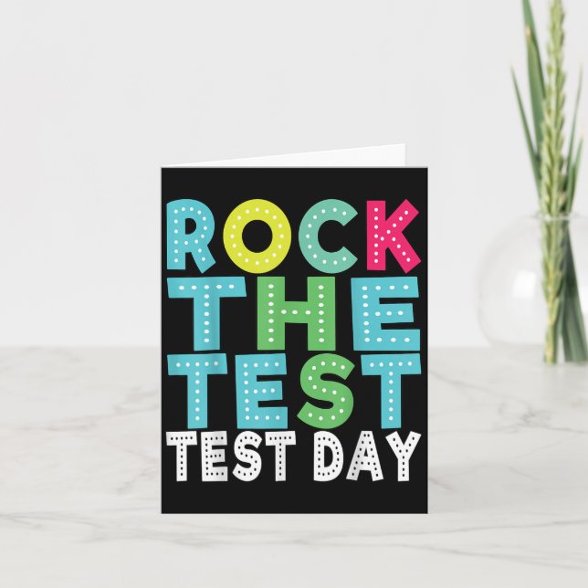 Rock The Test Testing Day Staar Motivational Teach Kort (Framsida)