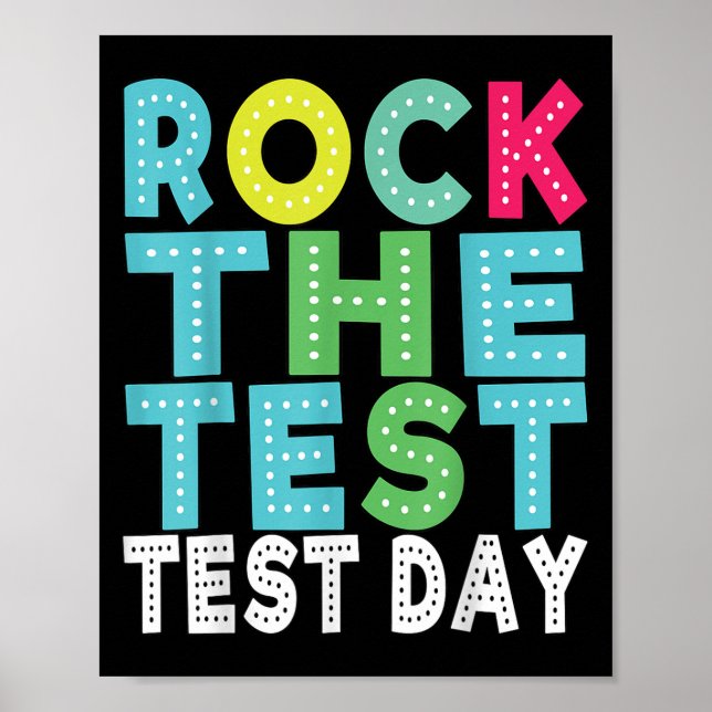 Rock The Test Testing Day Staar Motivational Teach Poster (Framsidan)