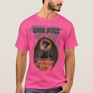 Rock War Pigs general skeleton devil satan laughin T Shirt